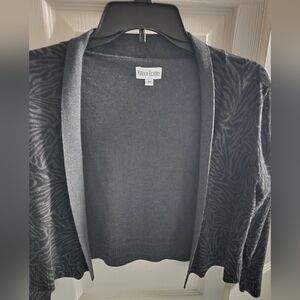 Marvin Richards Women's Zebra Patterned Black Cardigan